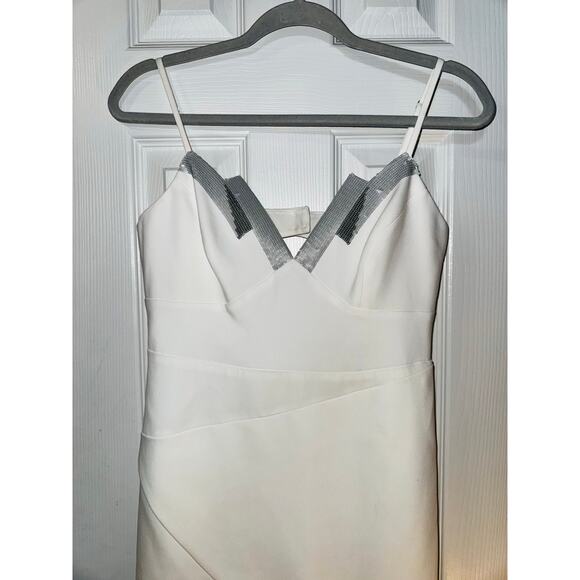 BCBG Maxazria Off White Sequined Banded Pary Cocktail Dress size 6 NEW - Picture 6 of 10